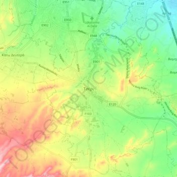 Tseri topographic map, elevation, terrain
