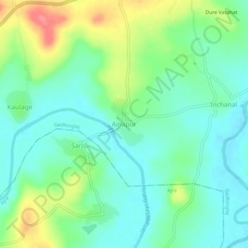 Ainapur topographic map, elevation, terrain