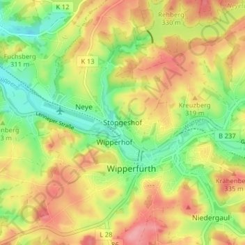 Stöpgeshof topographic map, elevation, terrain
