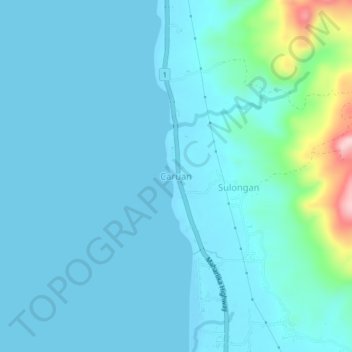 Caruan topographic map, elevation, terrain