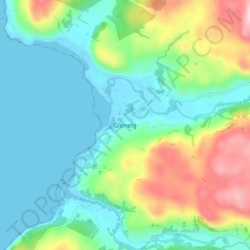 Glenelg topographic map, elevation, terrain