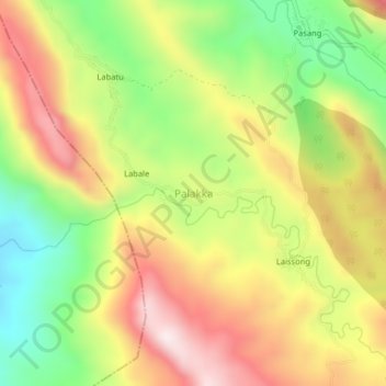 Palakka topographic map, elevation, terrain