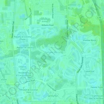 Shadow Wood topographic map, elevation, terrain