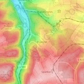 Etzenrot topographic map, elevation, terrain