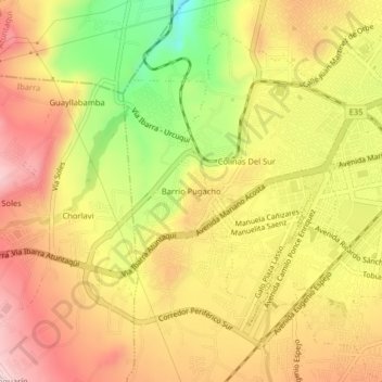 Barrio Pugacho topographic map, elevation, terrain