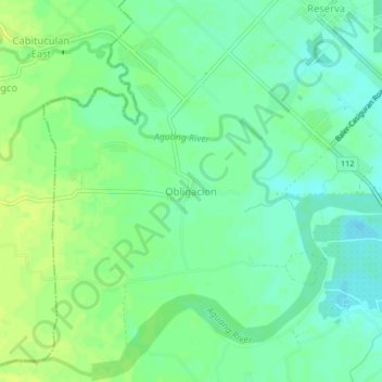 Obligacion topographic map, elevation, terrain