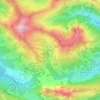 Grasgehren topographic map, elevation, terrain