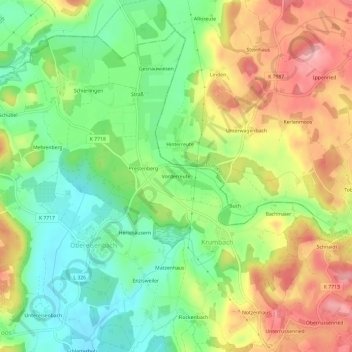 Vorderreute topographic map, elevation, terrain