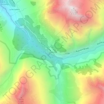 Champhorent topographic map, elevation, terrain