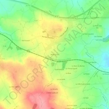 Belle Issue topographic map, elevation, terrain