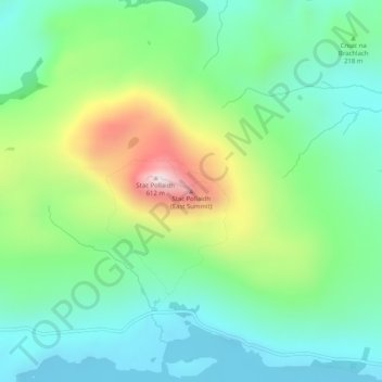Stac Pollaidh (East Summit) topographic map, elevation, terrain