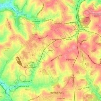 Bethel topographic map, elevation, terrain