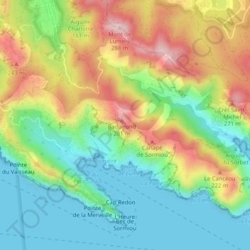 Harry Potter topographic map, elevation, terrain