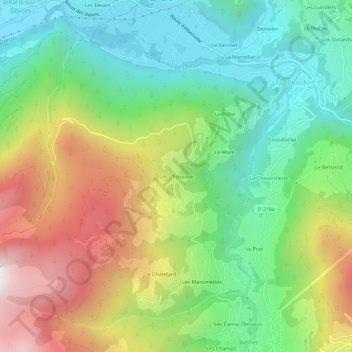 Les Choseaux topographic map, elevation, terrain