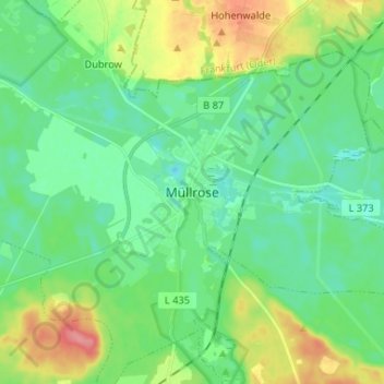 Müllrose topographic map, elevation, terrain