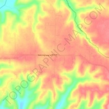 Bruner topographic map, elevation, terrain