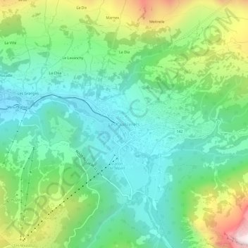 Les Diablerets topographic map, elevation, terrain