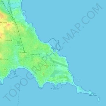 Port Haliguen topographic map, elevation, terrain
