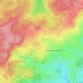 Oberst-Crombach topographic map, elevation, terrain