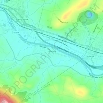 Unionville topographic map, elevation, terrain