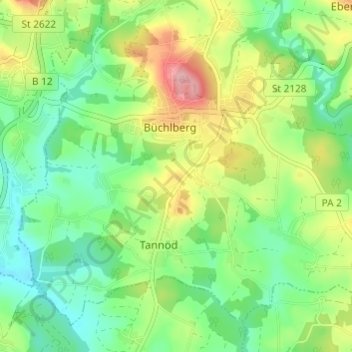 Reitberg topographic map, elevation, terrain