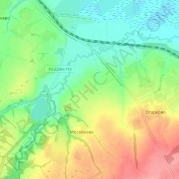 Реброво topographic map, elevation, terrain