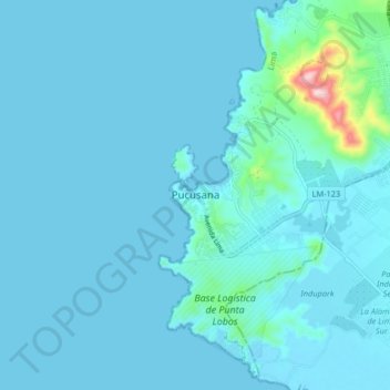Pucusana topographic map, elevation, terrain