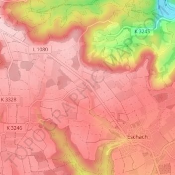 Kemnaten topographic map, elevation, terrain
