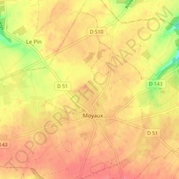 Beauchamp topographic map, elevation, terrain