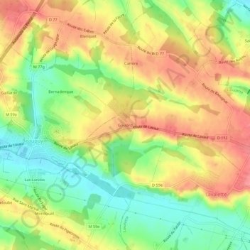 Goulard topographic map, elevation, terrain