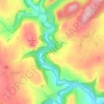 Thor's Cave topographic map, elevation, terrain