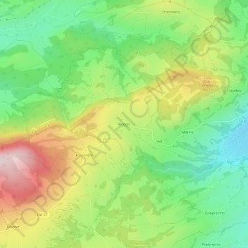 Rieggis topographic map, elevation, terrain