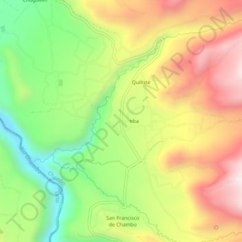 Guayllabamba topographic map, elevation, terrain