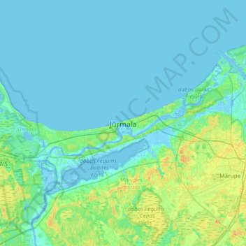 Jūrmala topographic map, elevation, terrain