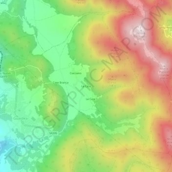 Le Case topographic map, elevation, terrain
