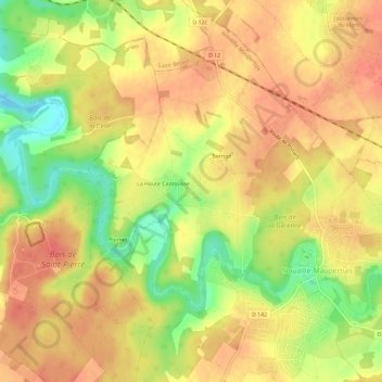 Les Bordes topographic map, elevation, terrain