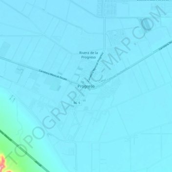 Progreso topographic map, elevation, terrain
