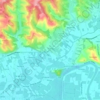 La Mégère topographic map, elevation, terrain