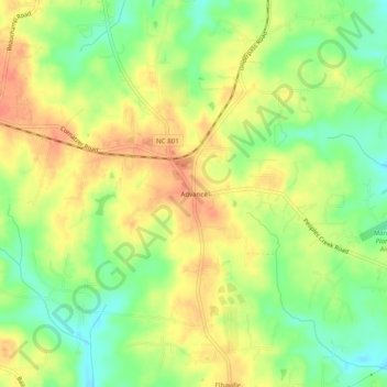 Advance topographic map, elevation, terrain