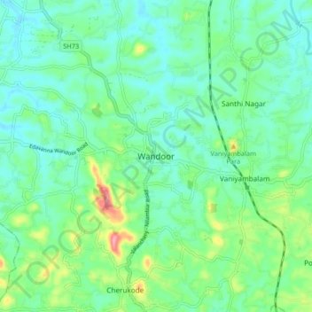 Wandoor topographic map, elevation, terrain