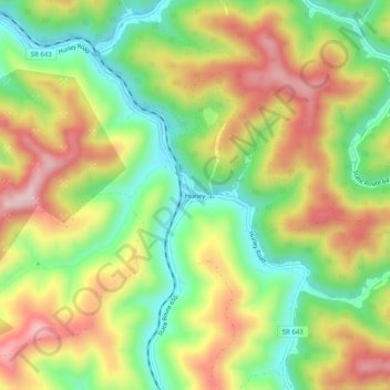 Hurley topographic map, elevation, terrain