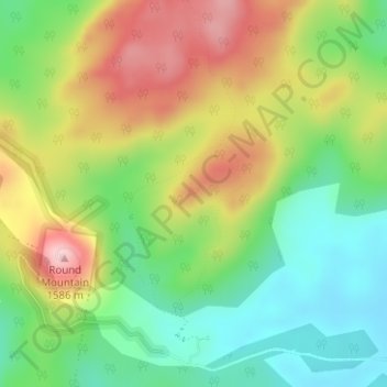 Cathedral Rock topographic map, elevation, terrain