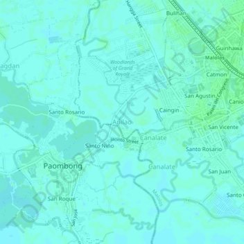 Anilao topographic map, elevation, terrain