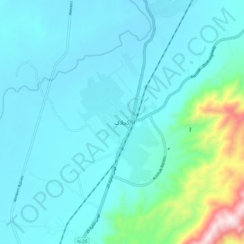 Kuchlak topographic map, elevation, terrain