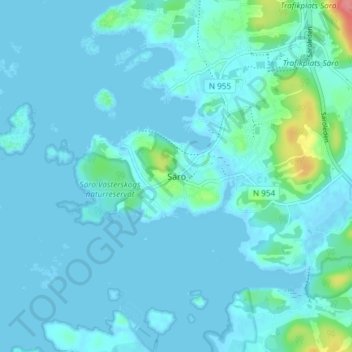 Särö topographic map, elevation, terrain