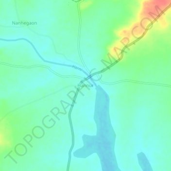 Hannur topographic map, elevation, terrain