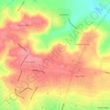 Spanish Trace topographic map, elevation, terrain