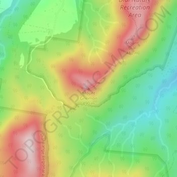 Mount Gnomon topographic map, elevation, terrain