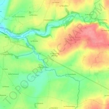 Le Village du Haut Fay topographic map, elevation, terrain