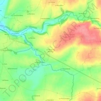 Le Village du Haut Fay topographic map, elevation, terrain